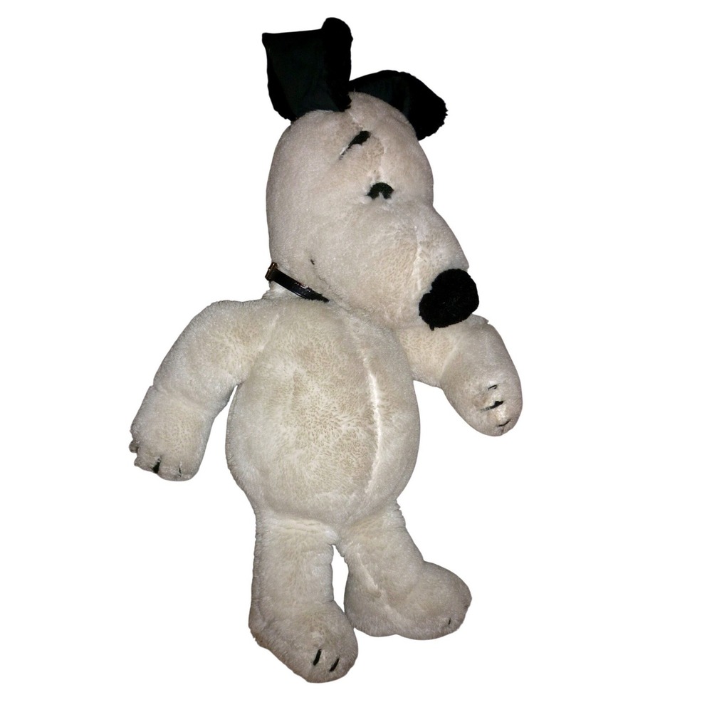 Vintage  Peanuts Snoopy Plush 18" Determined Productions UFS Collar Stuffed Dog